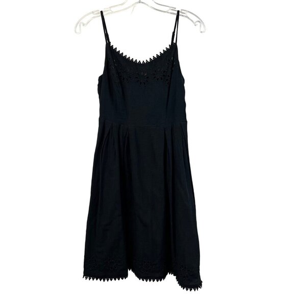 Old Navy Womens Sleeveless Black Sundress Embroidered Trim Above Knee XS - Picture 1 of 9